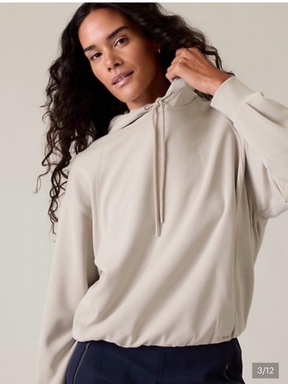 Athleta light beige Hooded Pullover Sweatshirt